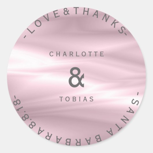 カスタムウェデ感謝していィング薄紫紫ラベンダーシルク ラウンドシール (正面)