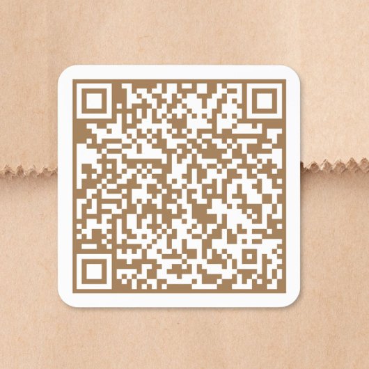 カスタムウェブサイトQRコード ゴールド スクエアシール