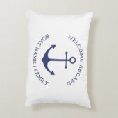 カスタムウェルカムアウ航海のトいかりブルー白 アクセントクッション (裏面(縦))