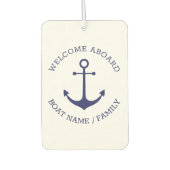 カスタムウェルカムアウ航海のトいかりブルー白 カーエアーフレッシュナー (正面)