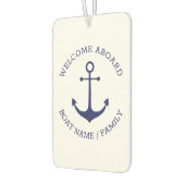 カスタムウェルカムアウ航海のトいかりブルー白 カーエアーフレッシュナー (左)