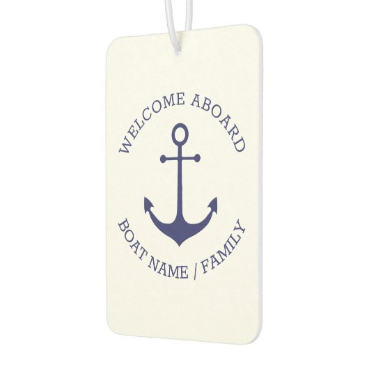 カスタムウェルカムアウ航海のトいかりブルー白 カーエアーフレッシュナー (左)