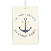 カスタムウェルカムアウ航海のトいかりブルー白 カーエアーフレッシュナー (裏面)