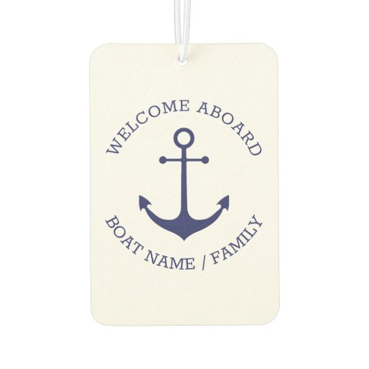 カスタムウェルカムアウ航海のトいかりブルー白 カーエアーフレッシュナー (裏面)