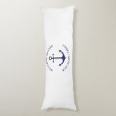 カスタムウェルカムアウ航海のトいかりブルー白 ボディピロー (正面縦)