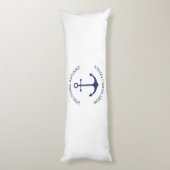 カスタムウェルカムアウ航海のトいかりブルー白 ボディピロー (裏面 (縦))