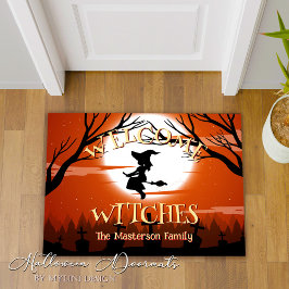 カスタムウェルカムウィッチズハッピーハローウィン ドアマット