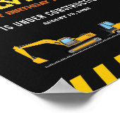 カスタムウェルカムサインイエロー建築ダンプトラック ポスター (角)