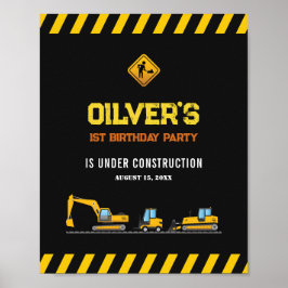 カスタムウェルカムサインイエロー建築ダンプトラック ポスター
