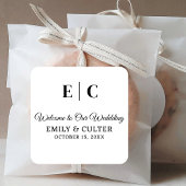 カスタムウェルカムトゥーウェディングパーティーホテルウェルカム スクエアシール