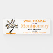 カスタムウェルカムファミリー懇親会オモダンレンジツリー 横断幕 (横)