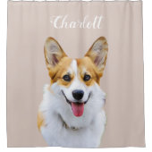 カスタムウェルシュコーギードッグパーソナライズされたスケッチショー シャワーカーテン (正面)