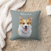 カスタムウェルシュコーギードッグパーソナライズされたスケッチ クッション (ブランケット)