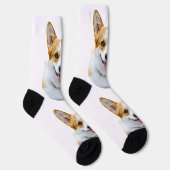 カスタムウェルシュコーギードッグパーソナライズされたスケッチ ソックス (右)