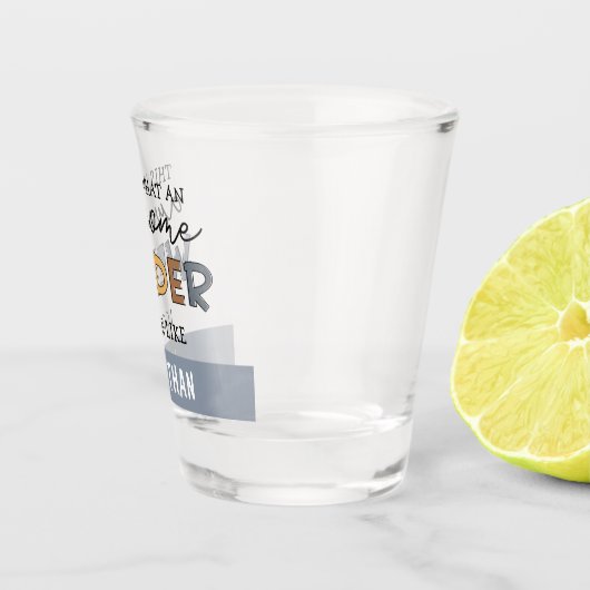 カスタムウエルおもしろいダ素晴らしギフト ショットグラス (右)