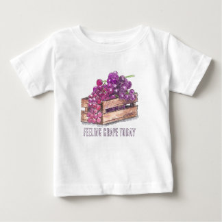 カスタムウォーターカラーぶどう フルーツパンの美意識Tシャツ ベビーTシャツ