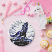 カスタムウォーターカラーウルフ誕生日 ペーパープレート (パーティー)