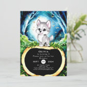 カスタムウォーターカラーウルフ誕生日 招待状 (スタンド正面)