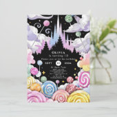 カスタムウォーターカラーキャンディランド誕生日 招待状 (スタンド正面)