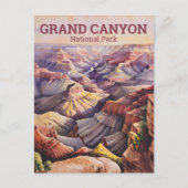 カスタムウォーターカラーグランドキャニオンヴィンテージトラベル ポストカード (正面)