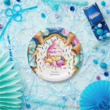 カスタムウォーターカラーデザートアイスクリーム誕生日