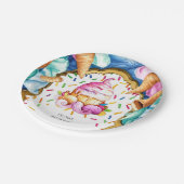 カスタムウォーターカラーデザートアイスクリーム誕生日 ペーパープレート (アングル)
