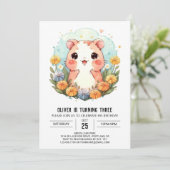 カスタムウォーターカラーハムスター誕生日 招待状 (スタンド正面)