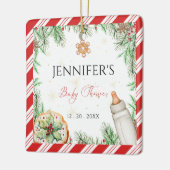 カスタムウォーターカラーハンドドロッドコージーホリデー セラミックオーナメント (左)