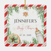 カスタムウォーターカラーハンドドロッドコージーホリデー セラミックオーナメント (裏面)