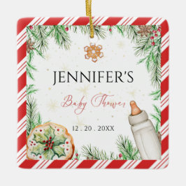 カスタムウォーターカラーハンドドロッドコージーホリデー セラミックオーナメント