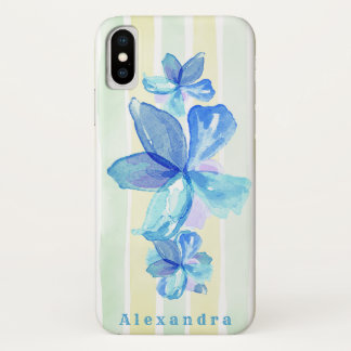 カスタムウォーターカラーフローラル iPhone X ケース
