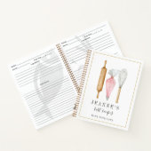 カスタムウォーターカラーベーカーズツールレシピテンプレート ノートブック (内部)