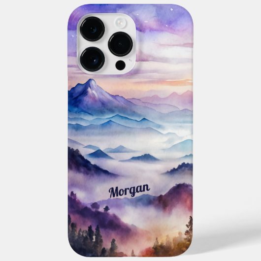 カスタムウォーターカラーマウンテンミスト風景 Case-Mate iPhoneケース (裏面)