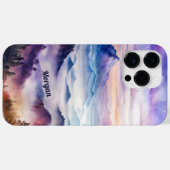 カスタムウォーターカラーマウンテンミスト風景 Case-Mate iPhoneケース (裏面 (横))
