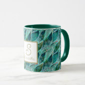 カスタムウォーターカラーユーカリプトゥスブルーリバー葉ズMu マグカップ (正面右)