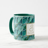 カスタムウォーターカラーユーカリプトゥスブルーリバー葉ズMu マグカップ (正面左)