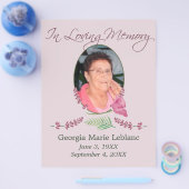 カスタムウォーターカラーラベンダーメモリアルキープサケ チラシ (シングル)