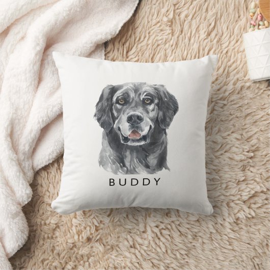 カスタムウォーターカラーレトリエバードップロバー クッション (ブランケット)