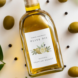カスタムウォーター色シトラスレモンオリーブ油ボトル フードラベル
