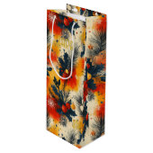 カスタムウォームトーンパインアンドベリー抱き枕 ワインギフトバッグ (正面アングル)