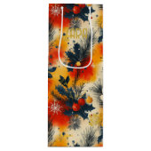 カスタムウォームトーンパインアンドベリー抱き枕 ワインギフトバッグ (正面)