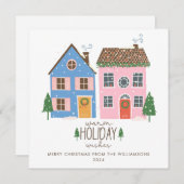 カスタムウォームホリデーウィズコージーウィンタービレッジ シーズンカード (正面/裏面)