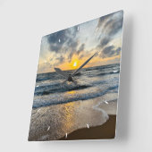 カスタムウォールクロック（オリジナル写真とテキストを追加） スクエア壁時計 (傾斜)