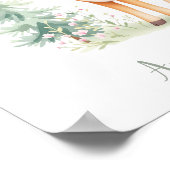 カスタムウオータカラーディアウッドランド動物子供部屋 ポスター (角)