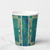 カスタムウッドエメラルドグリーン&マ素朴ンリー誕生日 紙コップ (右)
