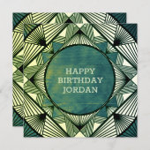 カスタムウッドグモダンリー男らしン誕生日カード シーズンカード (正面/裏面)