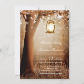 カスタムウッドツリーストリングラ素朴イ結婚ト 招待状 (正面)