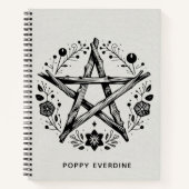 カスタムウッドニ素朴ュースター星形五角形ウィッカ信者 ノートブック (正面)