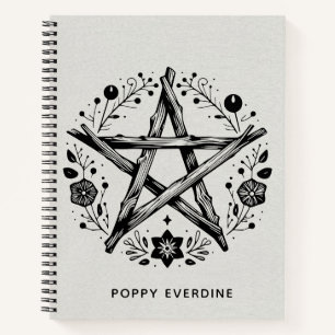 カスタムウッドニ素朴ュースター星形五角形ウィッカ信者 ノートブック
