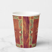 カスタムウッドブラウン&マ素朴ンリーハッピーバースデー 紙コップ (右)